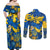 Personalised Ukraine Couples Matching Off Shoulder Maxi Dress and Long Sleeve Button Shirts Glory To Ukraine 32nd Independence Anniversary LT9 - Wonder Print Shop