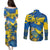 Personalised Ukraine Couples Matching Puletasi Dress and Long Sleeve Button Shirts Glory To Ukraine 32nd Independence Anniversary LT9 - Wonder Print Shop