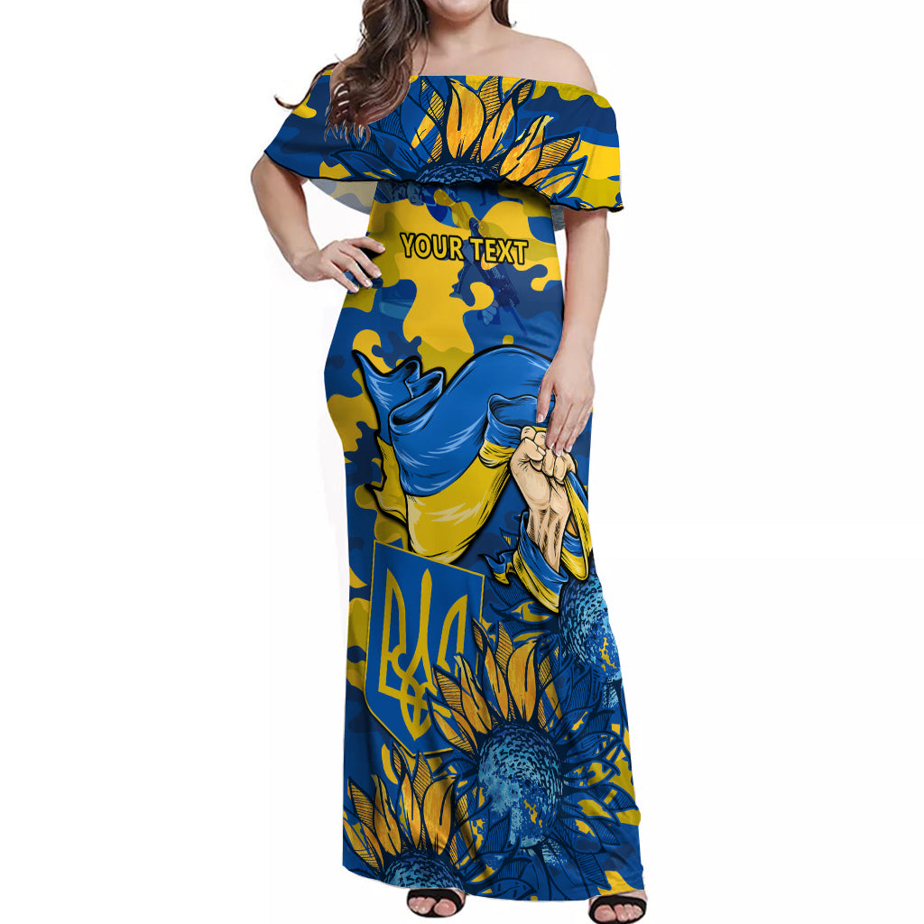 Personalised Ukraine Off Shoulder Maxi Dress Glory To Ukraine 32nd Independence Anniversary - Wonder Print Shop