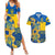 Ukraine Couples Matching Summer Maxi Dress and Hawaiian Shirt Ukrainian Coat of Arms and Folk Sunflower LT9 - Wonder Print Shop