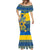 Ukraine Mermaid Dress Ukrainian Coat of Arms and Folk Sunflower - Wonder Print Shop