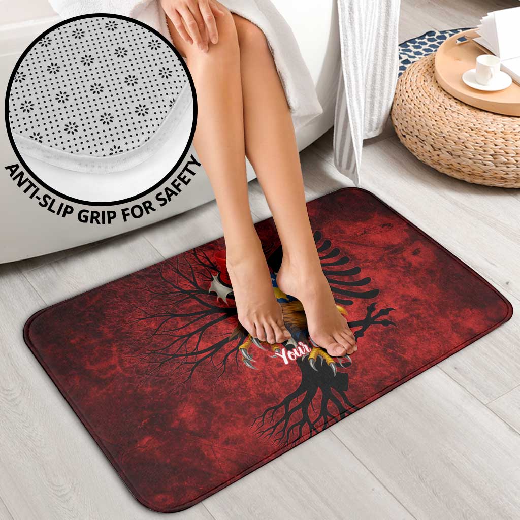 Personalized Kosova Albanian Roots Bathroom Set Kosova Albanian Eagle Flag - Wonder Print Shop