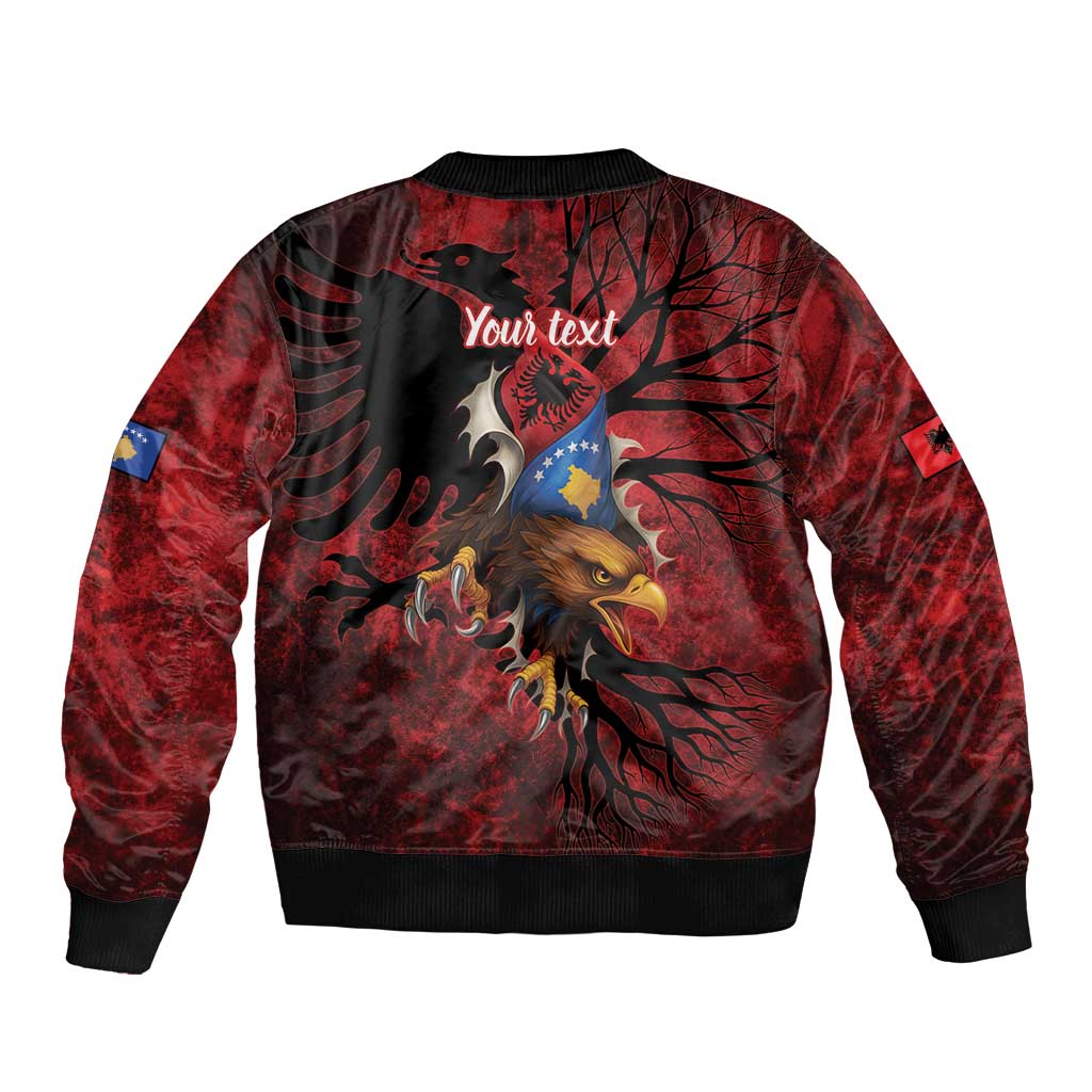 Personalized Kosova Albanian Roots Bomber Jacket Kosova Albanian Eagle Flag - Wonder Print Shop
