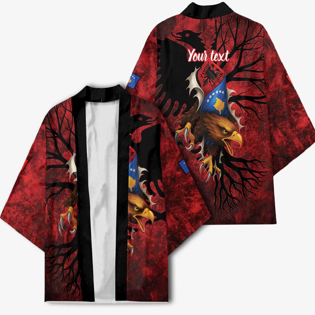 Personalized Kosova Albanian Roots Kimono Kosova Albanian Eagle Flag - Wonder Print Shop