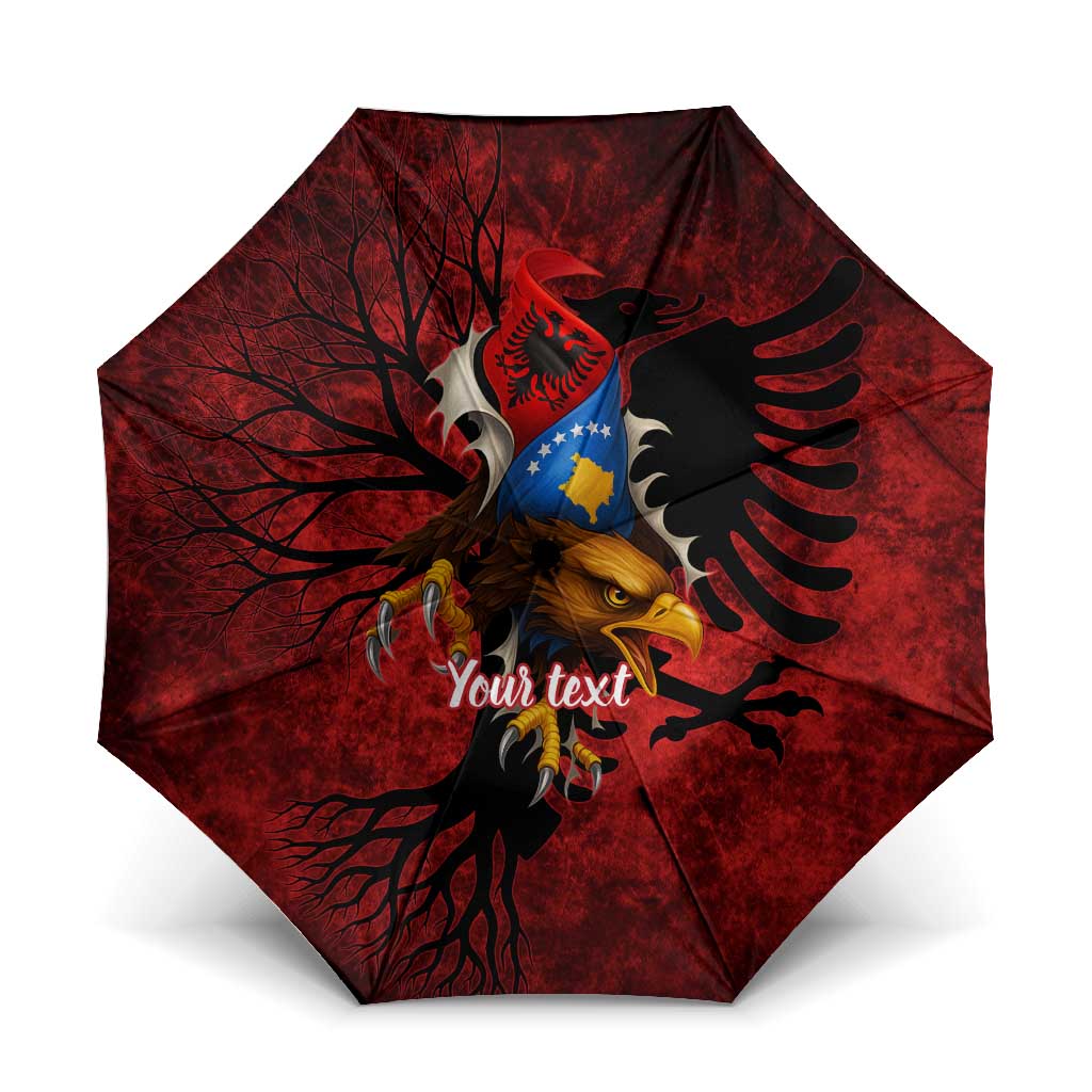 Personalized Kosova Albanian Roots Umbrella Kosova Albanian Eagle Flag - Wonder Print Shop