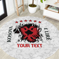 Personalized Kosova E Lire Round Carpet Kosova Albanian Flag - Wonder Print Shop