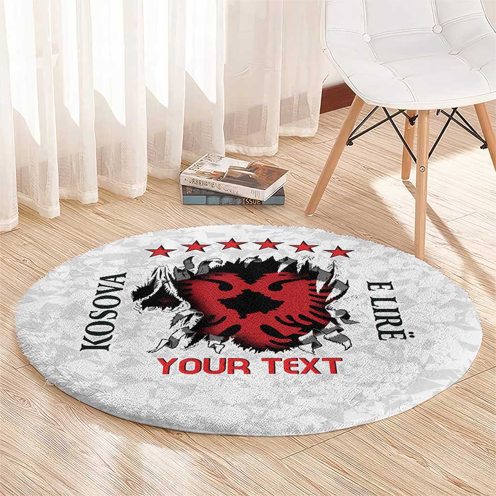 Personalized Kosova E Lire Round Carpet Kosova Albanian Flag - Wonder Print Shop