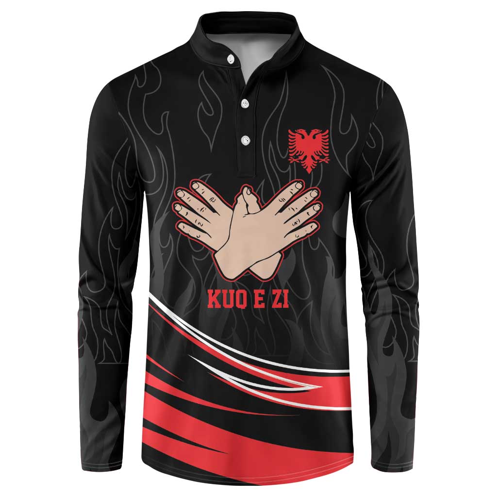 Personalized Shqipe Albania Nation Flag Button Sweatshirt Kuq E Zi Tiranaproud Albanian - Wonder Print Shop
