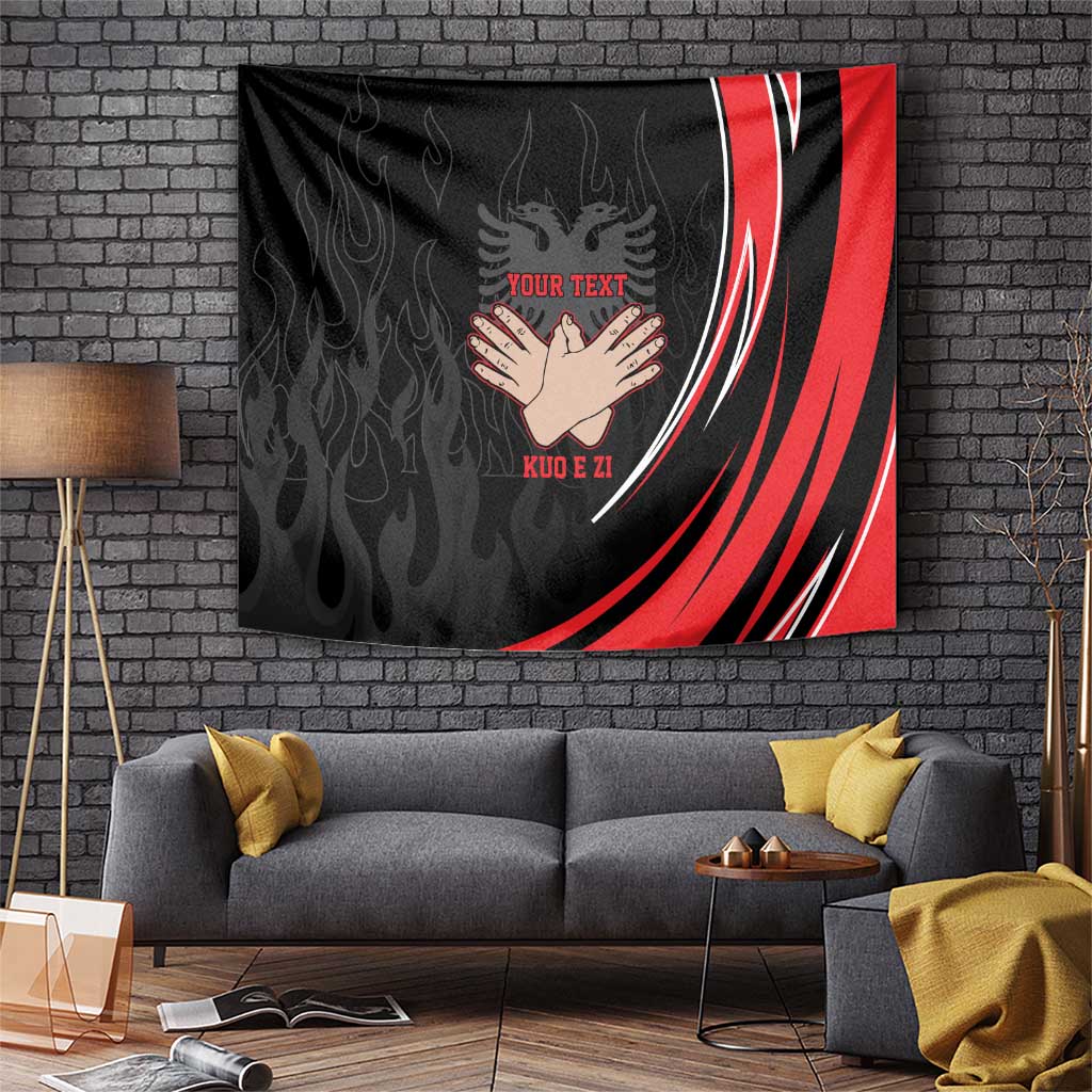 Personalized Shqipe Albania Nation Flag Tapestry Kuq E Zi Tiranaproud Albanian - Wonder Print Shop