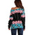 African Adenium Multiflorum Flowers Off Shoulder Sweater with Kente Style - Wonder Print Shop