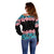 African Adenium Multiflorum Flowers Off Shoulder Sweater with Kente Style - Wonder Print Shop