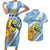 Custom Argentina Rugby Champion Couples Matching Short Sleeve Bodycon Dress and Hawaiian Shirt Los Puma with Sporty Style LT9 - Wonder Print Shop