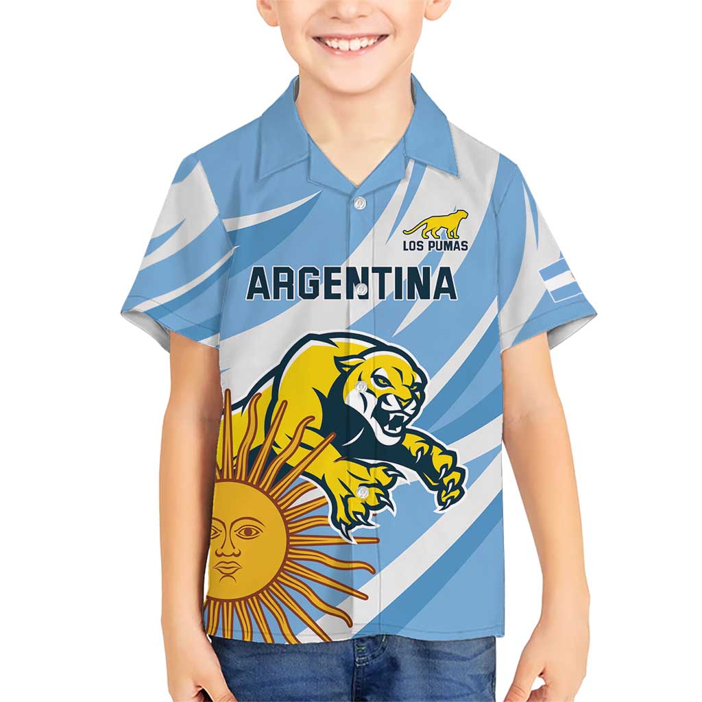 Custom Argentina Rugby Champion Kid Hawaiian Shirt Los Puma with Sporty Style - Wonder Print Shop