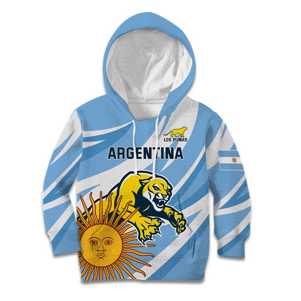 Custom Argentina Rugby Champion Kid Hoodie Los Puma with Sporty Style - Wonder Print Shop