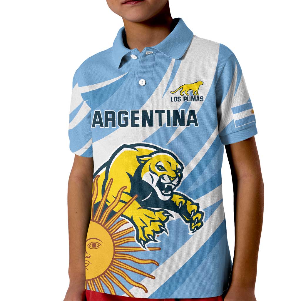 Custom Argentina Rugby Champion Kid Polo Shirt Los Puma with Sporty Style - Wonder Print Shop