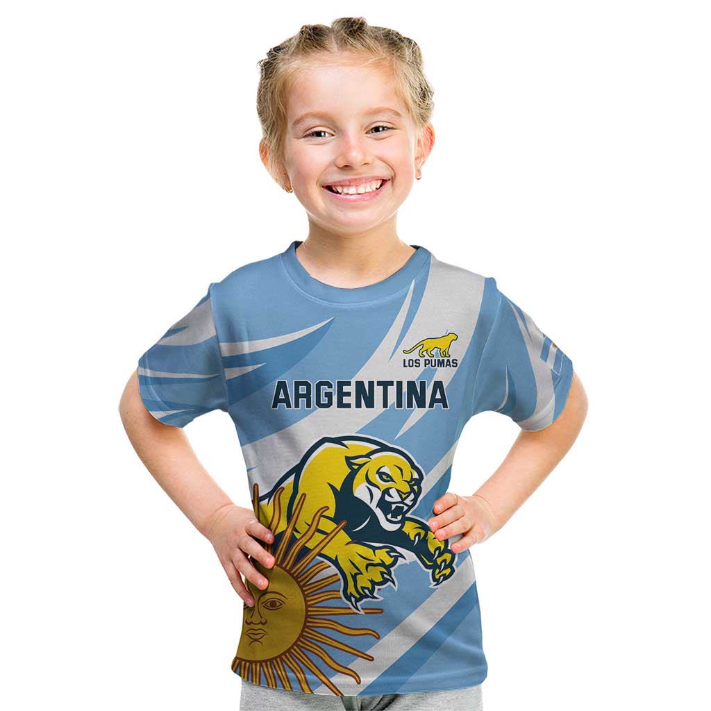 Custom Argentina Rugby Champion Kid T Shirt Los Puma with Sporty Style - Wonder Print Shop