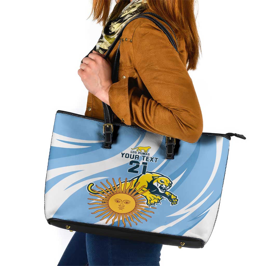 Custom Argentina Rugby Champion Leather Tote Bag Los Puma with Sporty Style