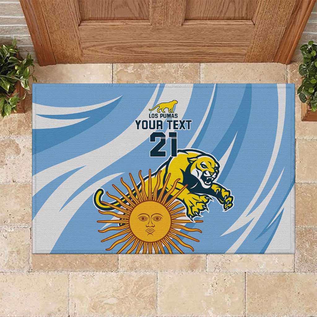 Custom Argentina Rugby Champion Rubber Doormat Los Puma with Sporty Style - Wonder Print Shop