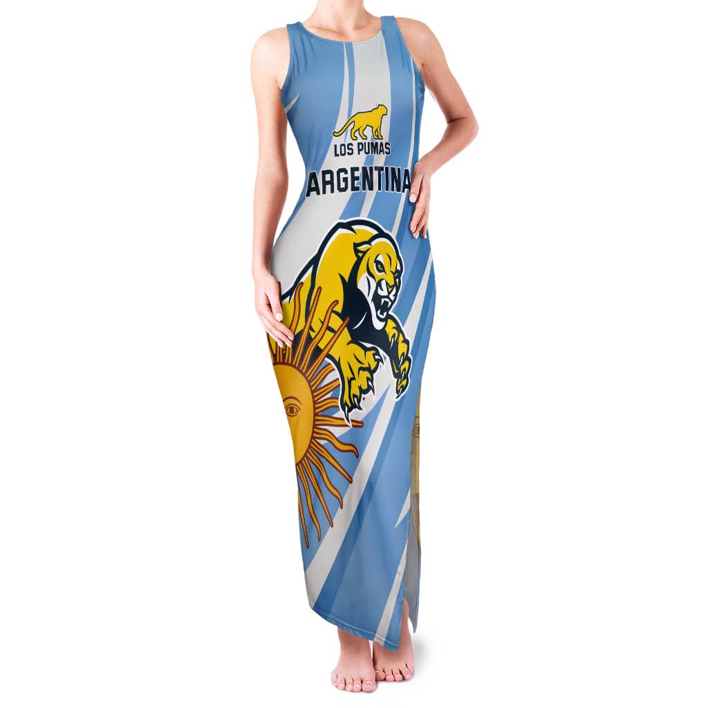 Custom Argentina Rugby Champion Tank Maxi Dress Los Puma with Sporty Style - Wonder Print Shop