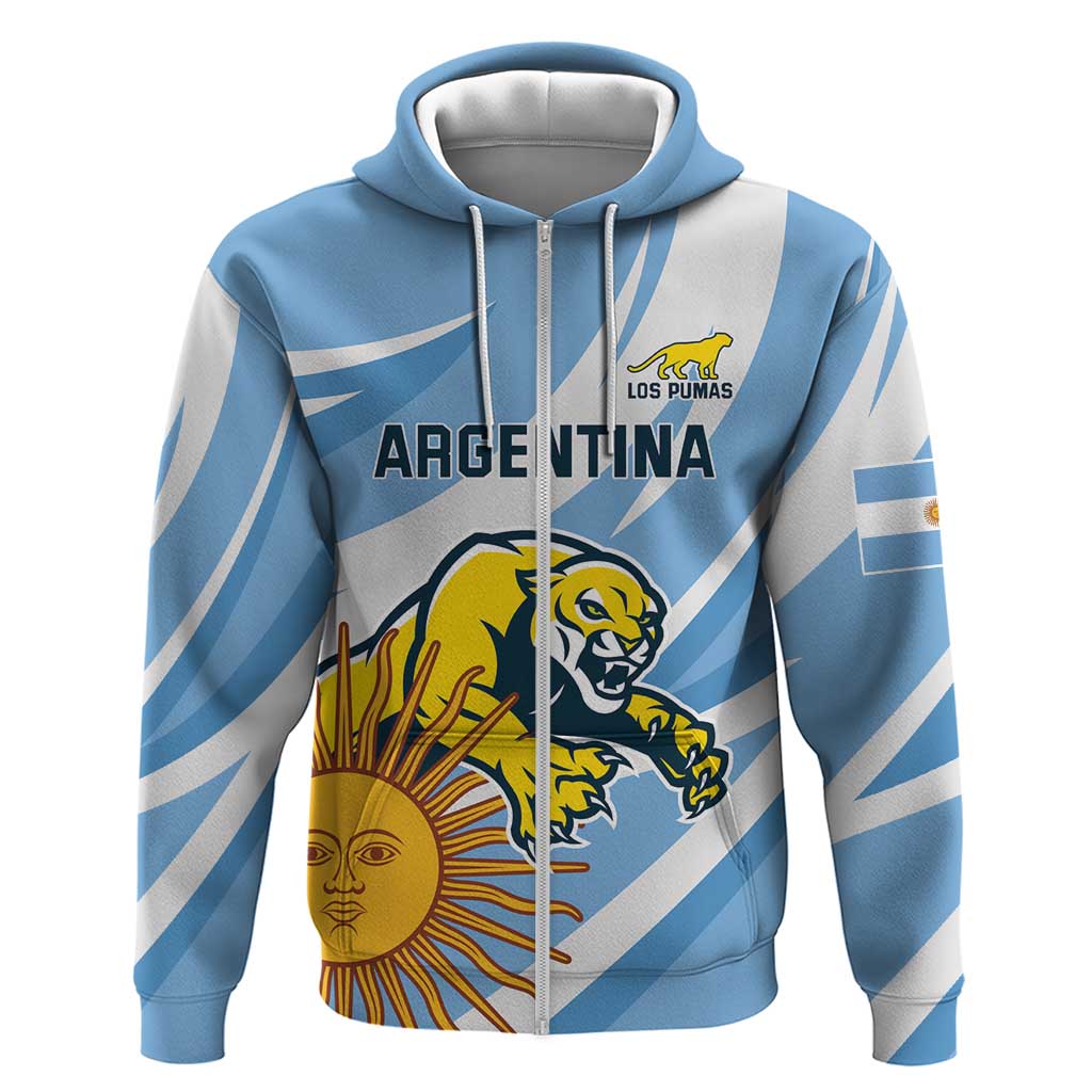 Custom Argentina Rugby Champion Zip Hoodie Los Puma with Sporty Style - Wonder Print Shop