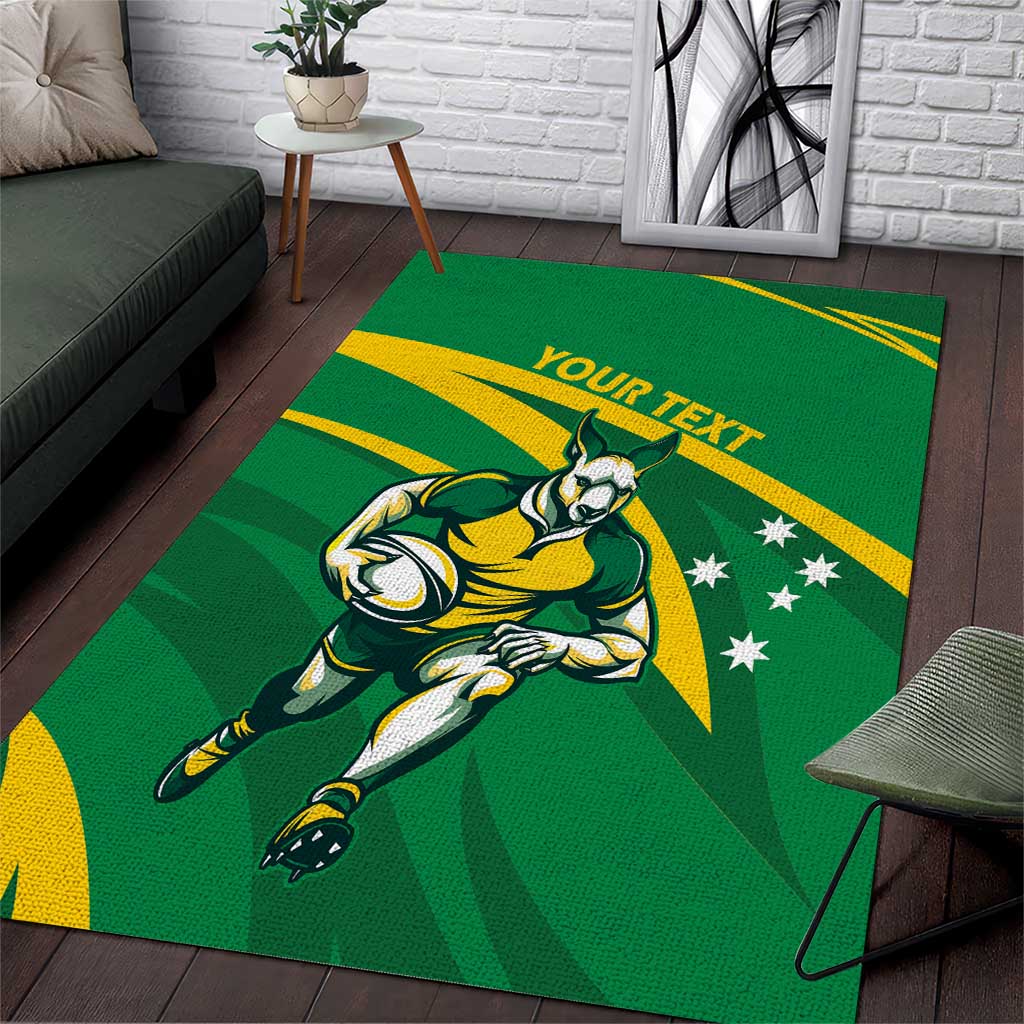 Personalized Australia Rugby Champion Area Rug Wallabies Mascot with Sporty Style LT9 - Wonder Print Shop