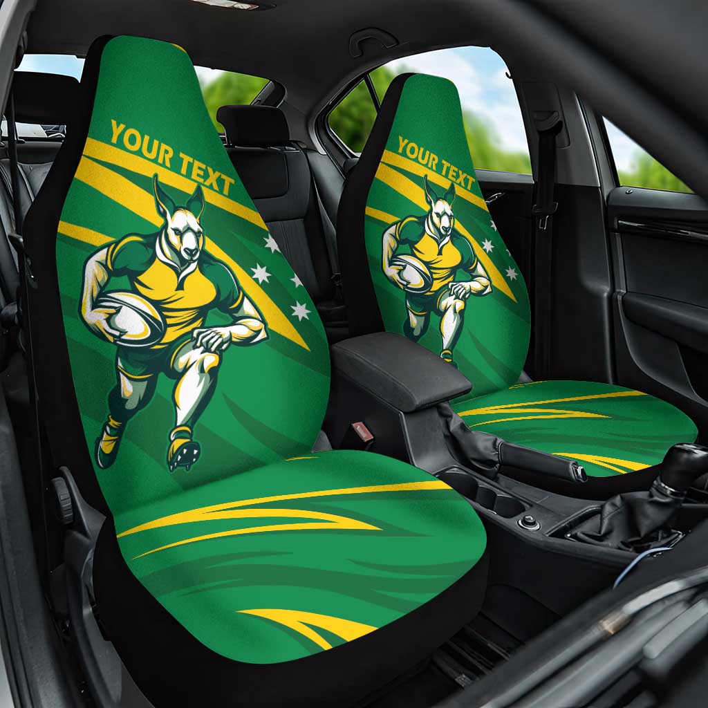 Personalized Australia Rugby Champion Car Seat Cover Wallabies Mascot with Sporty Style LT9 - Wonder Print Shop