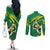 Personalized Australia Rugby Champion Couples Matching Off The Shoulder Long Sleeve Dress and Long Sleeve Button Shirt Wallabies Mascot with Sporty Style