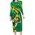 Personalized Australia Rugby Champion Family Matching Long Sleeve Bodycon Dress and Hawaiian Shirt Wallabies Mascot with Sporty Style LT9 - Wonder Print Shop