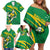 Personalized Australia Rugby Champion Family Matching Off Shoulder Short Dress and Hawaiian Shirt Wallabies Mascot with Sporty Style LT9 - Wonder Print Shop