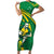 Personalized Australia Rugby Champion Family Matching Short Sleeve Bodycon Dress and Hawaiian Shirt Wallabies Mascot with Sporty Style - Wonder Print Shop