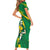 Personalized Australia Rugby Champion Family Matching Short Sleeve Bodycon Dress and Hawaiian Shirt Wallabies Mascot with Sporty Style - Wonder Print Shop