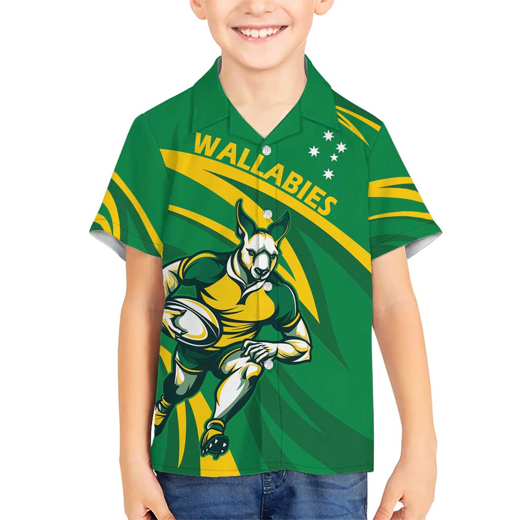 Personalized Australia Rugby Champion Kid Hawaiian Shirt Wallabies Mascot with Sporty Style - Wonder Print Shop