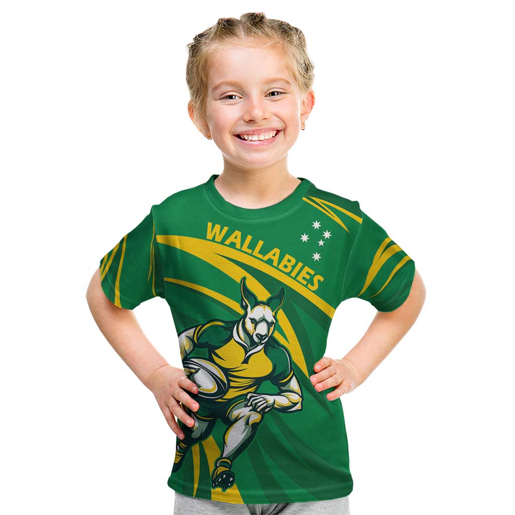 Personalized Australia Rugby Champion Kid T Shirt Wallabies Mascot with Sporty Style - Wonder Print Shop