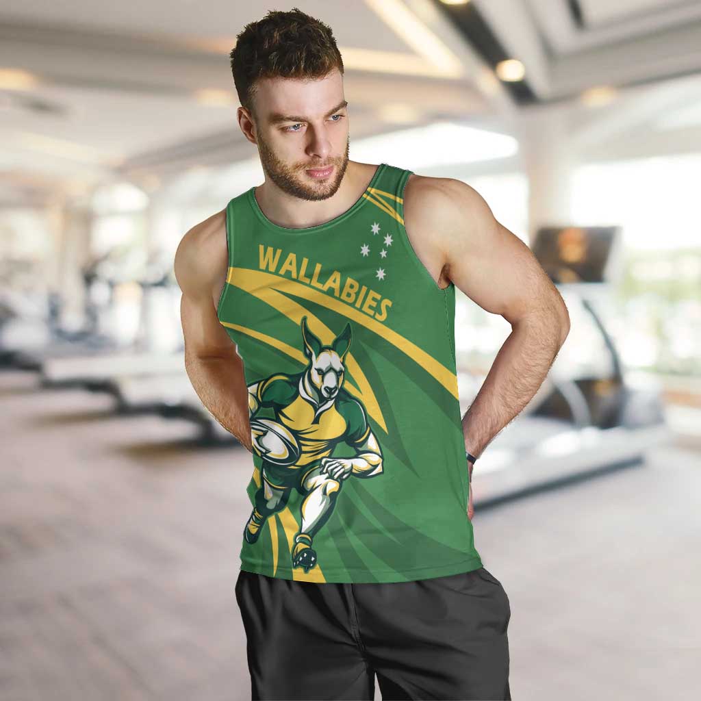 Personalized Australia Rugby Champion Men Tank Top Wallabies Mascot with Sporty Style - Wonder Print Shop