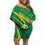 Personalized Australia Rugby Champion Off Shoulder Short Dress Wallabies Mascot with Sporty Style - Wonder Print Shop