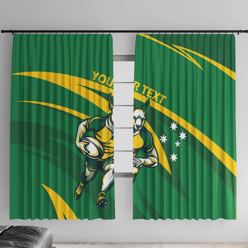 Personalized Australia Rugby Champion Window Curtain Wallabies Mascot with Sporty Style