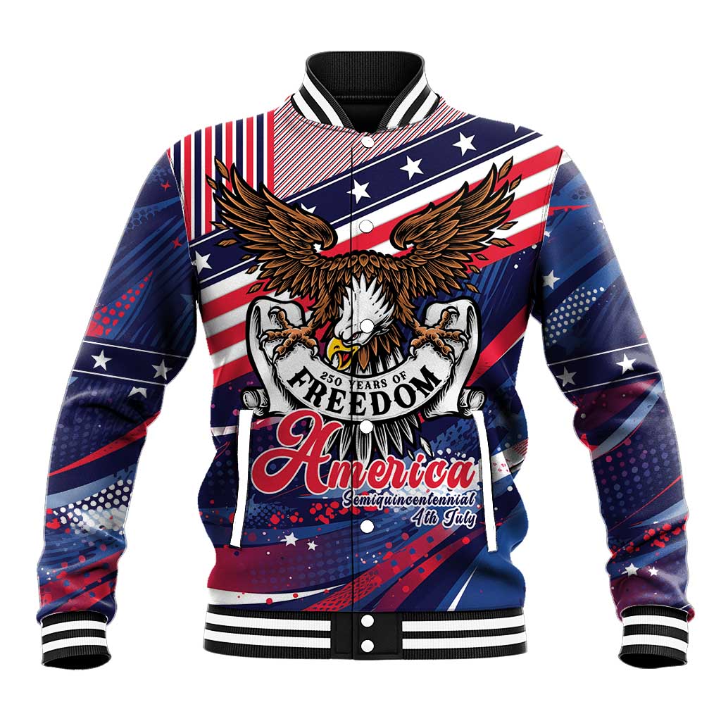250 Years Of Service Baseball Jacket Semiquincentennial USA Patriotic 4th Of July - Wonder Print Shop