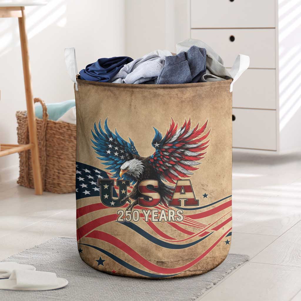 America 250th Anniversary Laundry Basket Eagle Us Flag July 4Th - Wonder Print Shop