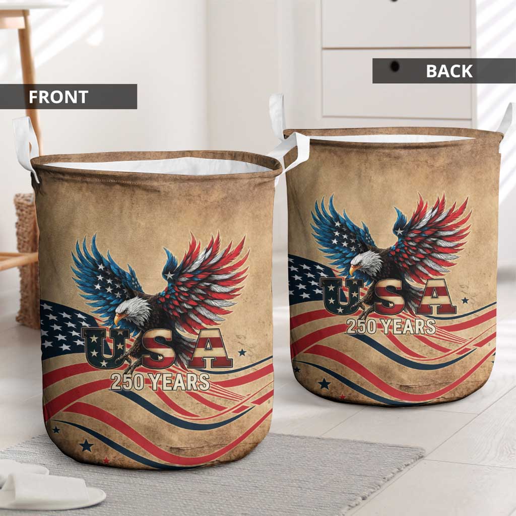 America 250th Anniversary Laundry Basket Eagle Us Flag July 4Th - Wonder Print Shop