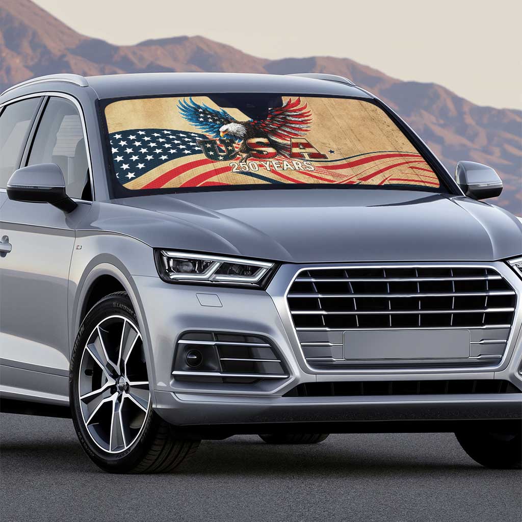 America 250th Anniversary Auto Sun Shade Eagle Us Flag July 4Th - Wonder Print Shop