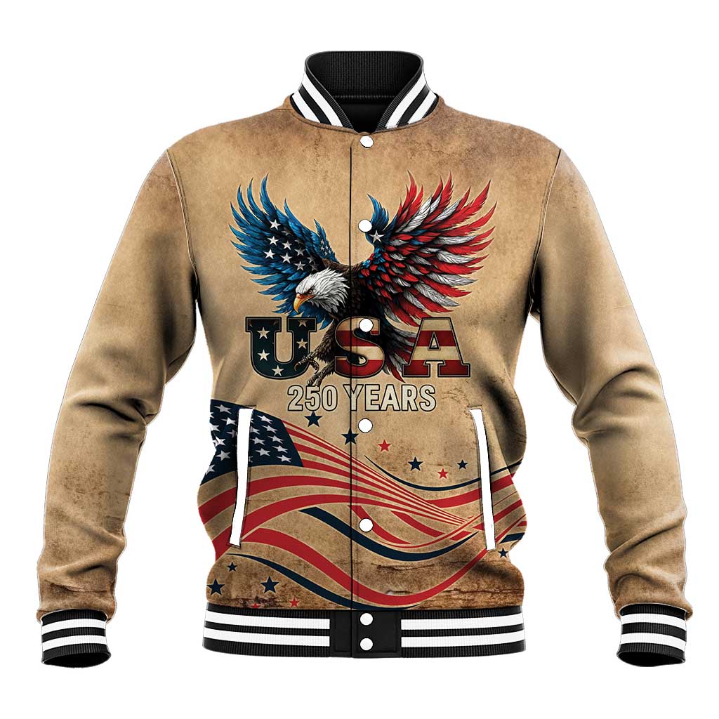 America 250th Anniversary Baseball Jacket Eagle Us Flag July 4Th - Wonder Print Shop