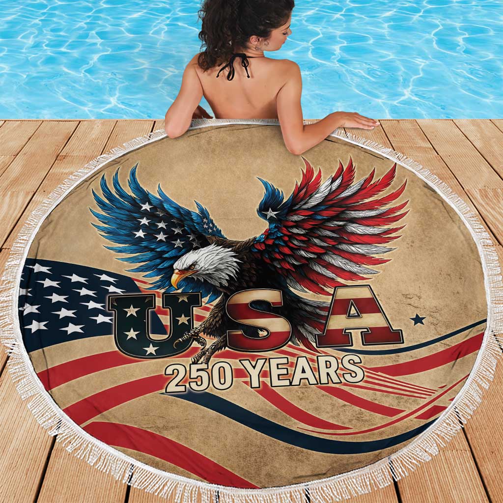 America 250th Anniversary Beach Blanket Eagle Us Flag July 4Th - Wonder Print Shop