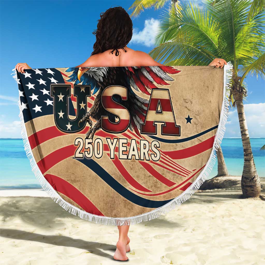 America 250th Anniversary Beach Blanket Eagle Us Flag July 4Th - Wonder Print Shop
