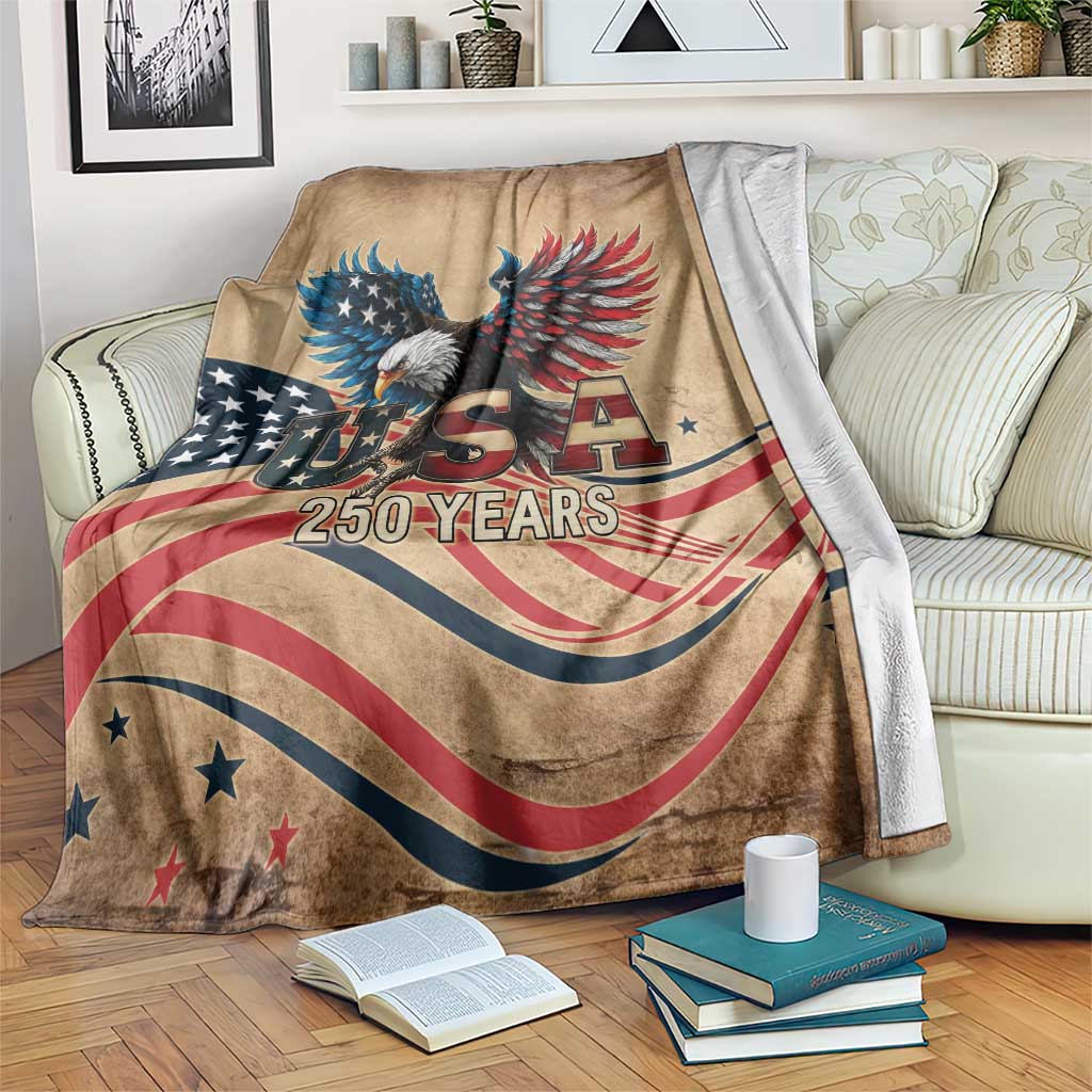 America 250th Anniversary Blanket Eagle Us Flag July 4Th - Wonder Print Shop
