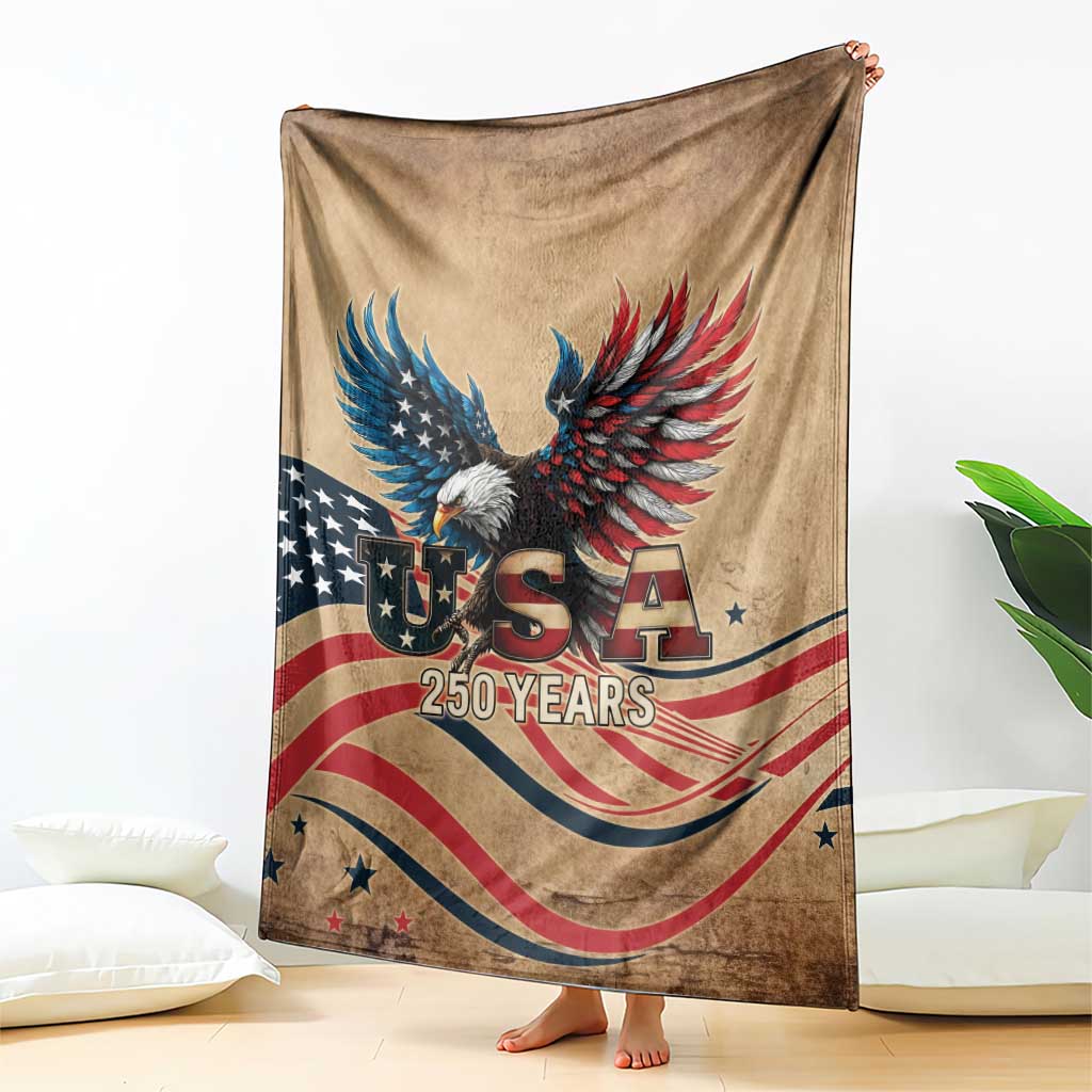 America 250th Anniversary Blanket Eagle Us Flag July 4Th - Wonder Print Shop