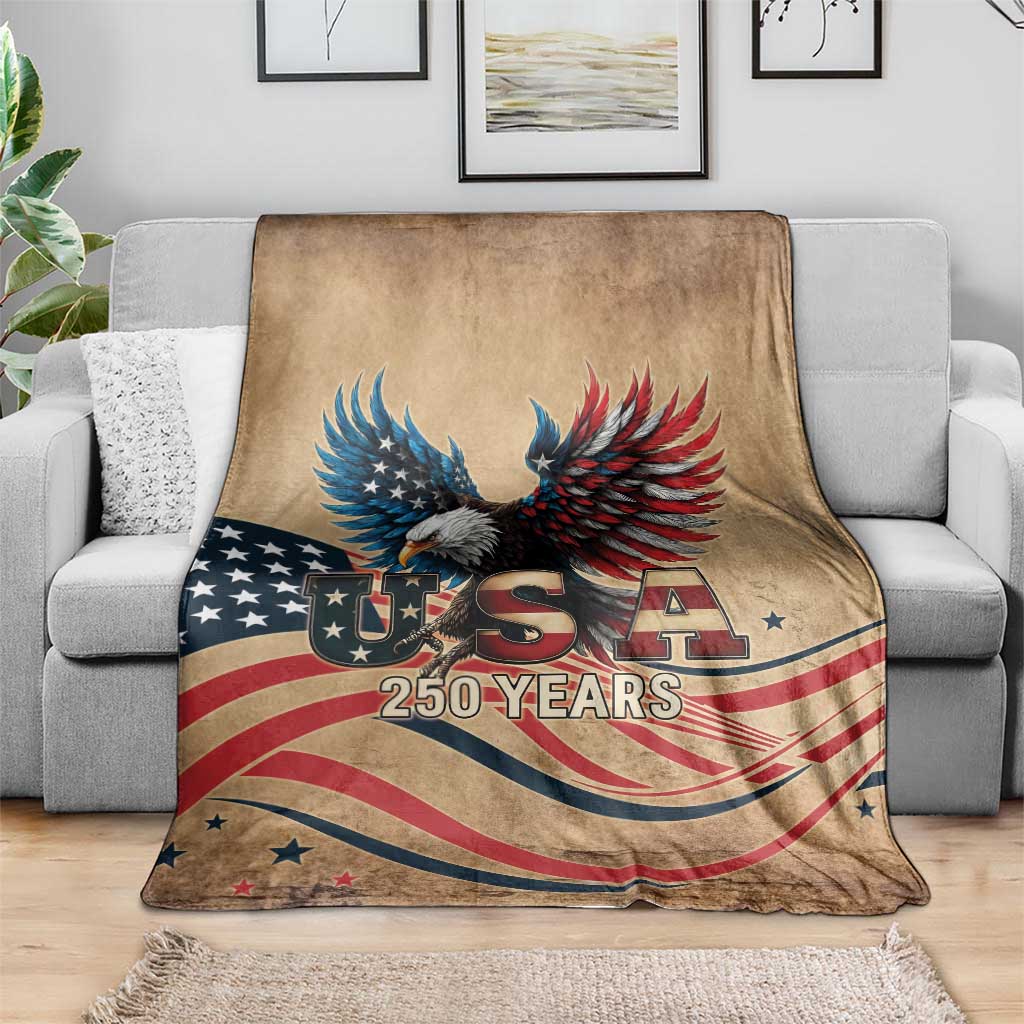 America 250th Anniversary Blanket Eagle Us Flag July 4Th - Wonder Print Shop