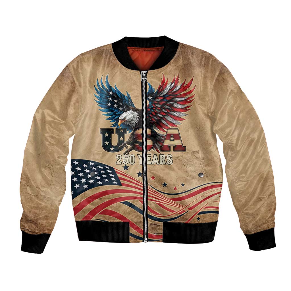 America 250th Anniversary Bomber Jacket Eagle Us Flag July 4Th - Wonder Print Shop
