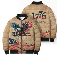 America 250th Anniversary Bomber Puffer Jacket Eagle Us Flag July 4Th - Wonder Print Shop