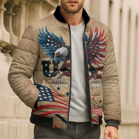 America 250th Anniversary Bomber Puffer Jacket Eagle Us Flag July 4Th - Wonder Print Shop