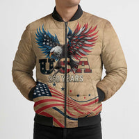 America 250th Anniversary Bomber Puffer Jacket Eagle Us Flag July 4Th - Wonder Print Shop